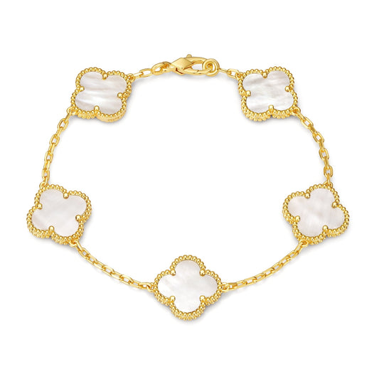 Love Clover Leaf Bracelet,925 Silver,18k Gold Plated